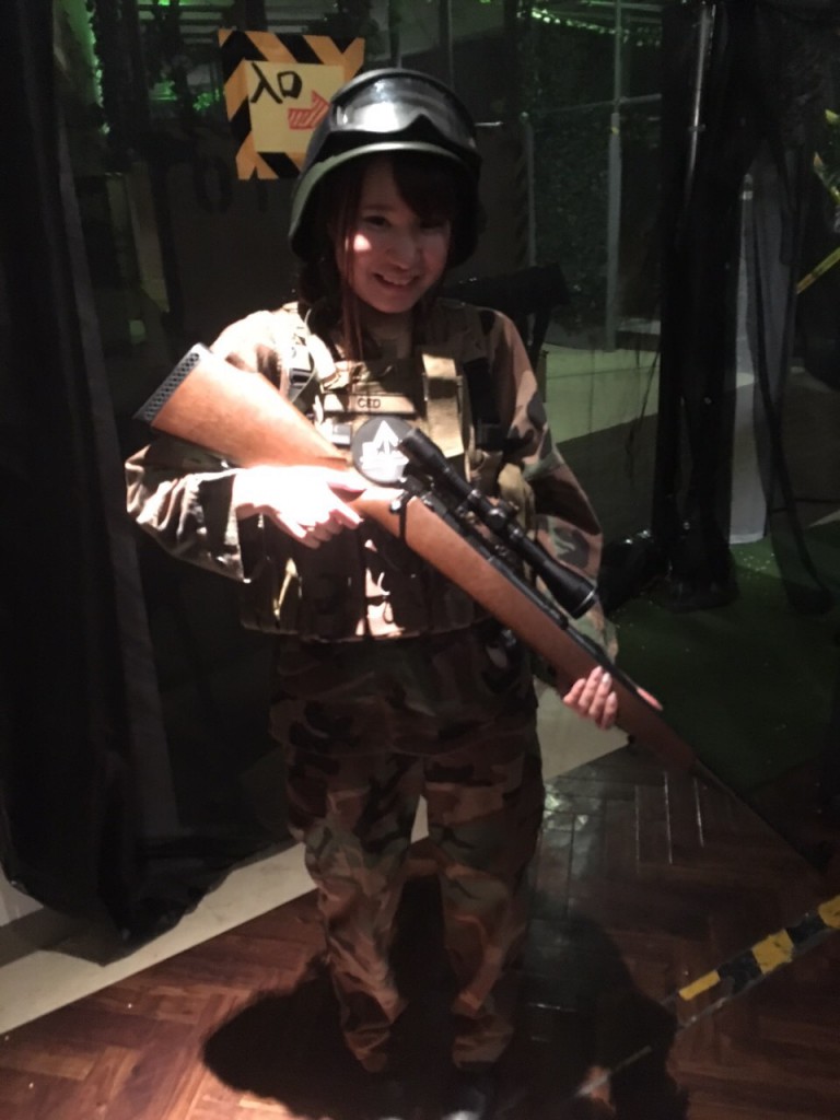 お台場店でひな祭りイベントで完全装備で撮影